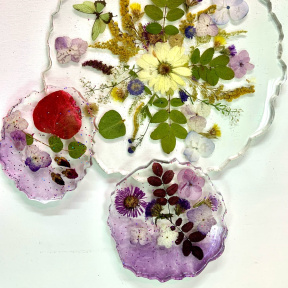 Мастер-класс «Сырная тарелка (круглая 26 см) + 2 подстаканника с сухоцветами» для двоих