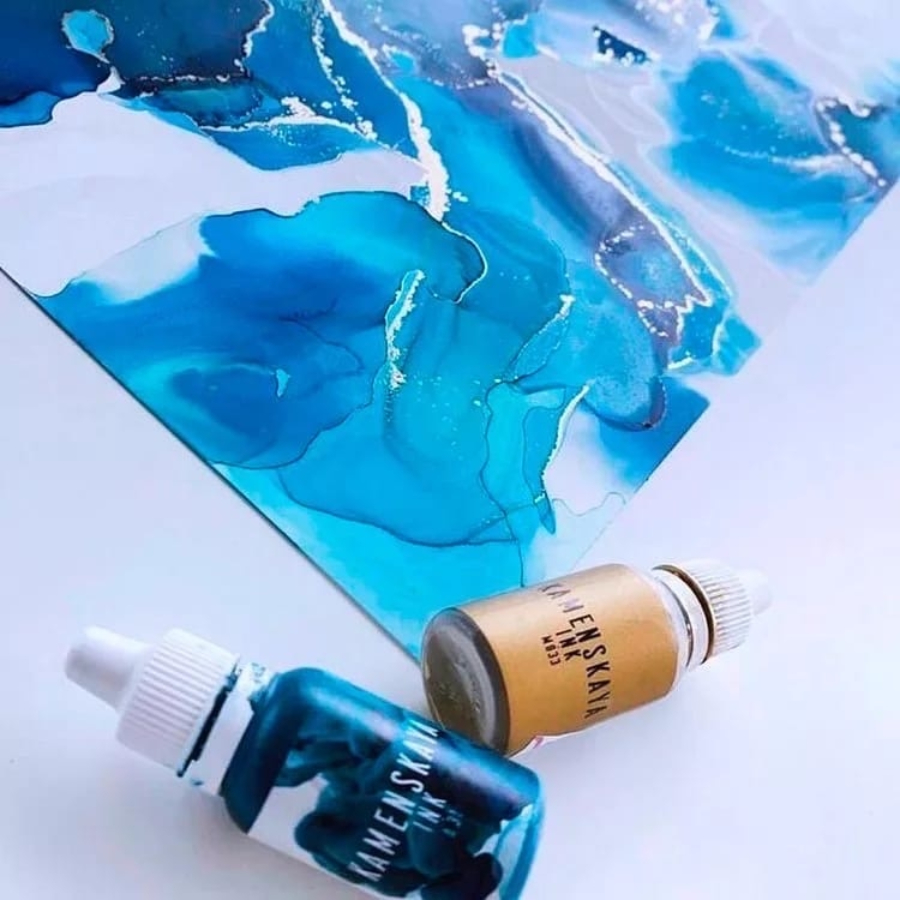 Мастер-класс по алкогольным чернилам 30*20 см