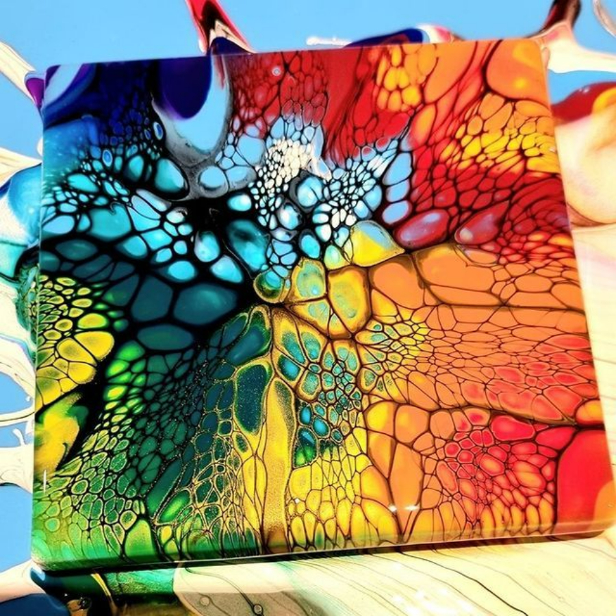 Мастер класс по жидкому акрилу "Флюид Арт" 30 см