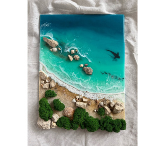 Мастер-класс «Море» на прямоугольном панно 60*40 см для двоих