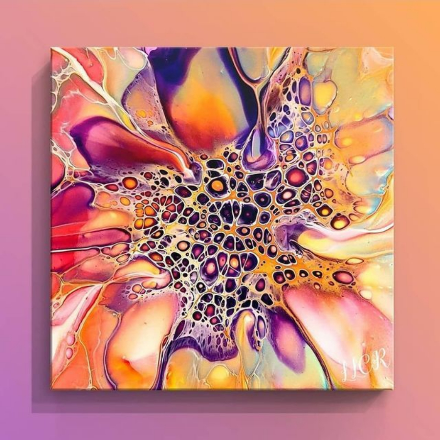 Мастер класс по жидкому акрилу "Флюид Арт" 50 см для двоих