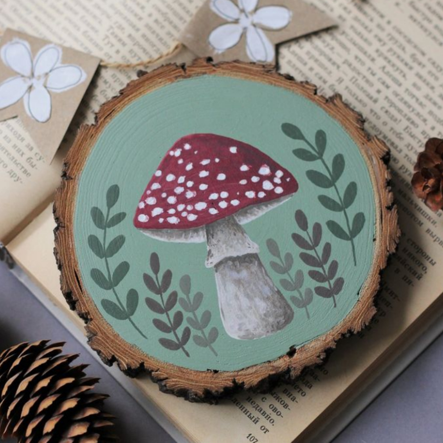 Индивидуальный мастер класс/ свидание по живописи на спиле дерева