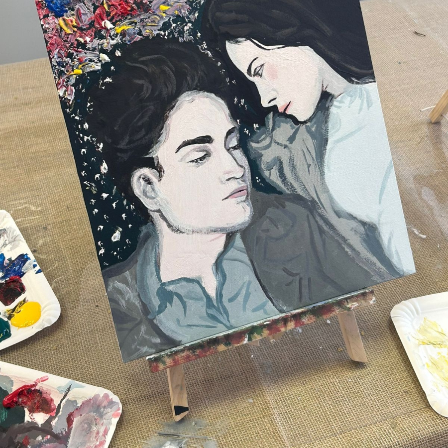 Мастер-класс по рисованию масляными красками 30*20 см для двоих