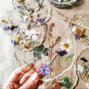 Мастер-класс «Сырные тарелки и подстаканники с сухоцветами» (круг) 14 см для двоих