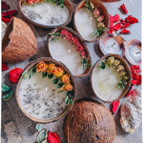 Мастер класс по созданию свечи в кокосе 1 шт для компании