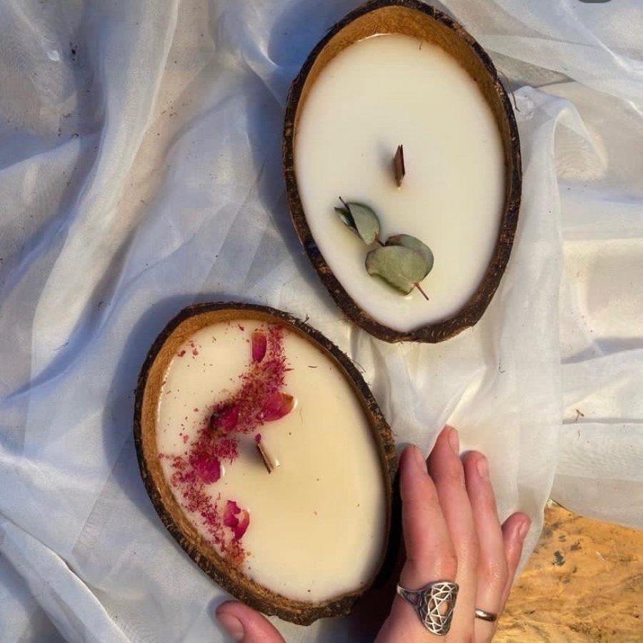 Мастер-класс "Свеча в кокосе" 18 см