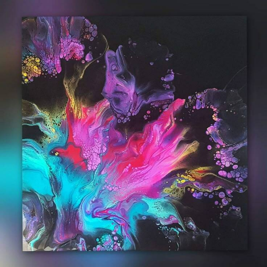 Мастер класс по жидкому акрилу "Флюид Арт" 50 см для семьи