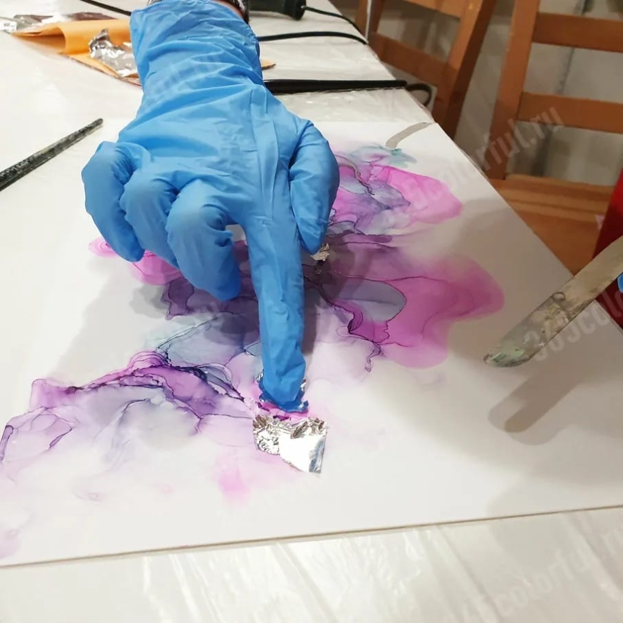 Мастер-класс по алкогольным чернилам 40*50 см