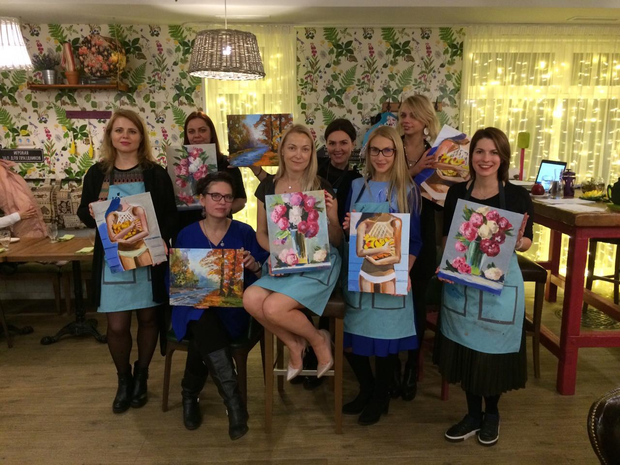 Мастер-класс по живописи с использованием фактурной пасты (золотая пленка)