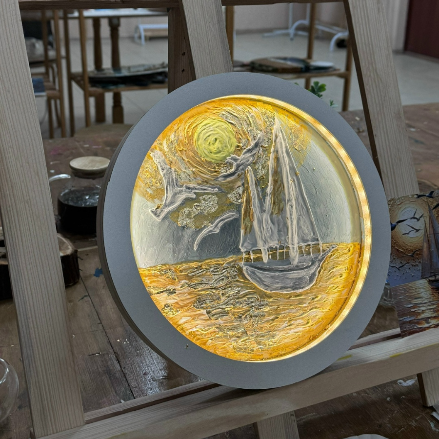 Мастер-класс по светящимся картинам 40*30 см