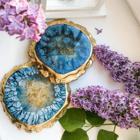 Мастер класс по созданию подстаканников из эпоксидной смолы (4 подстаканника d12 см) для компании