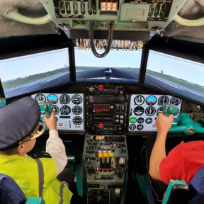 Экскурсия в авиацентр с полетом в настоящей кабине самолета (на 3 персоны)