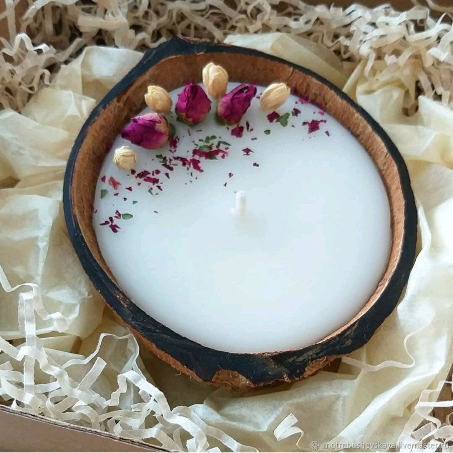 Мастер-класс "Свеча в кокосе" 18 см