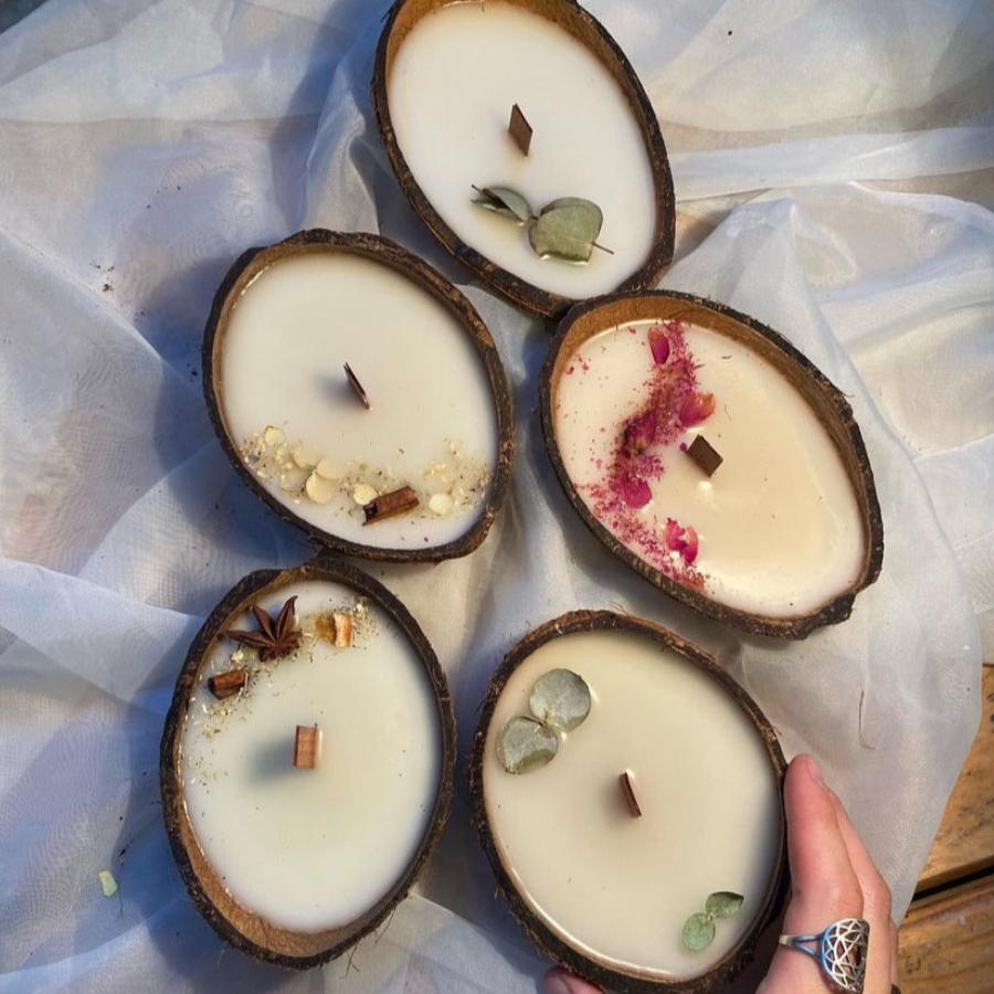 Мастер-класс "Свеча в кокосе" 18 см для двоих