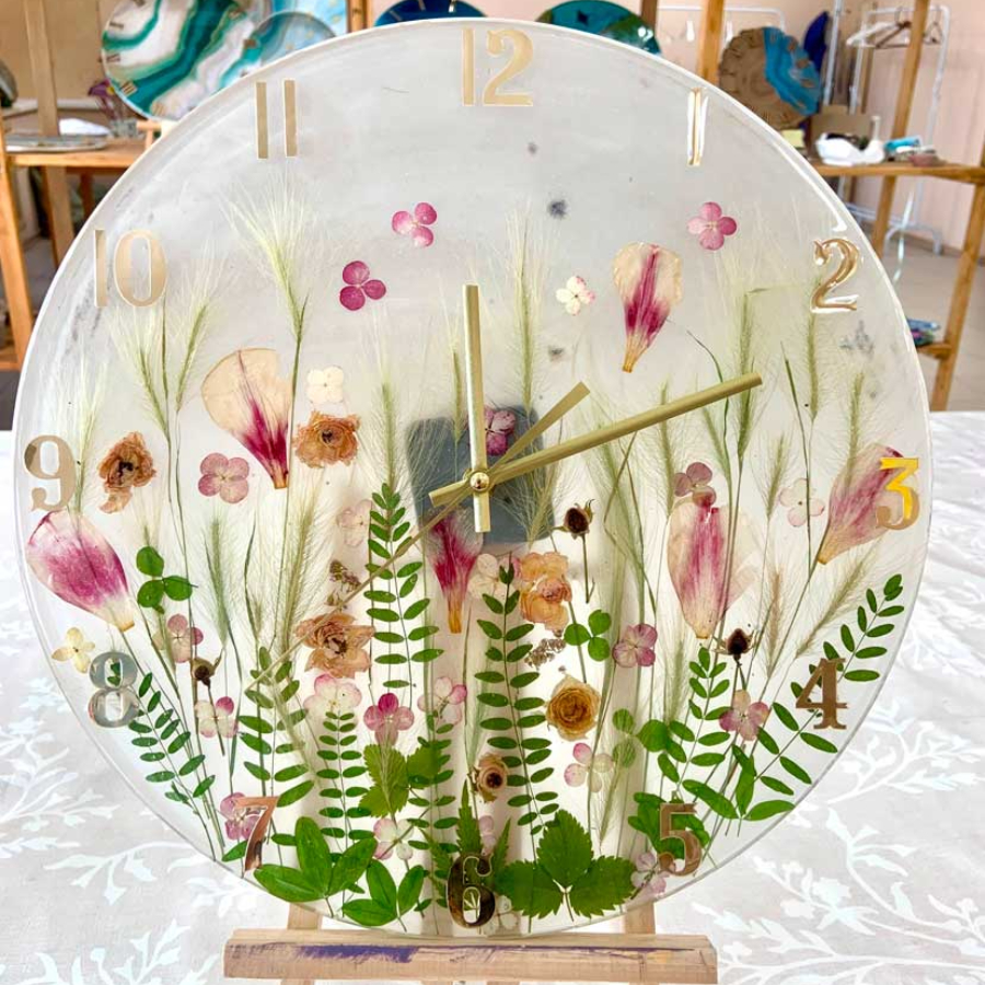 Мастер-класс «Часы из сухоцветов» 26 см для двоих