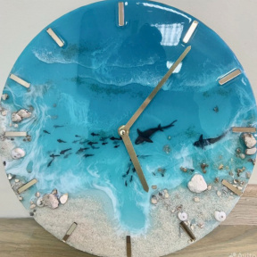 Мастер-класс «Море» (часы на круглом панно) 50 см для двоих