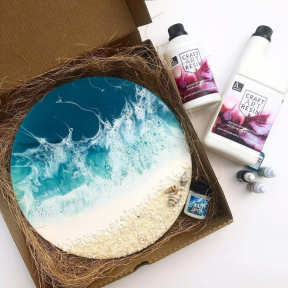 Мастер класс по эпоксидной смоле в технике  "Море/ Байкал" 30 см для семьи