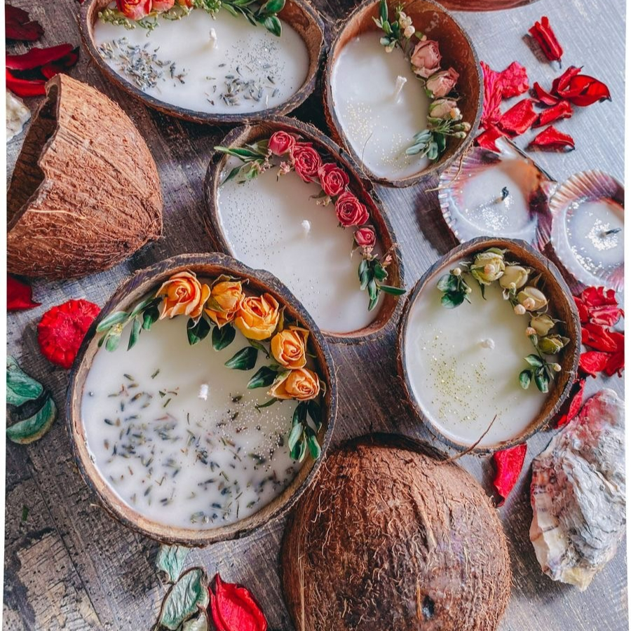 Мастер класс по созданию свечи в кокосе 1 шт для двоих