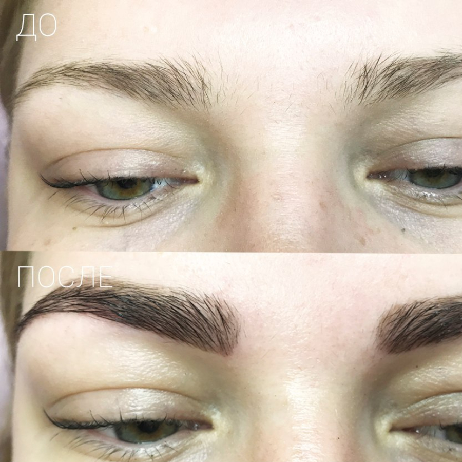 Окрашивание бровей хной 