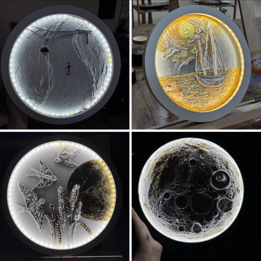 Мастер-класс по светящимся картинам (круг 30 см) для двоих