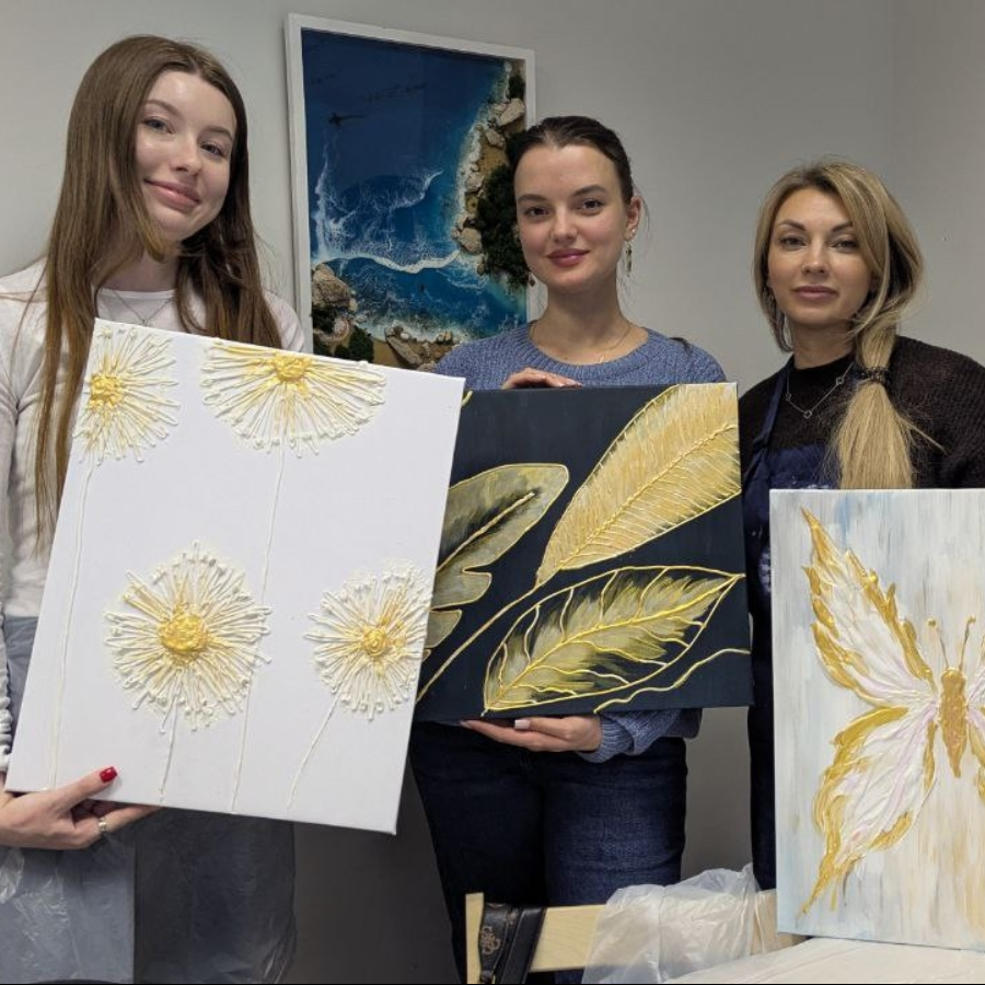 Мастер-класс по текстурным картинам (холст на подрамнике 60*40 см)