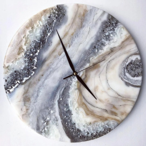Мастер класс по созданию часов из эпоксидной смолы в технике "Срез камня" 30 см для компании