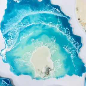 Мастер класс по эпоксидной смоле в технике  "Море/ Байкал" 40 см для семьи