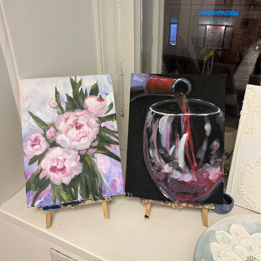 Мастер-класс по рисованию масляными красками 30*20 см для двоих