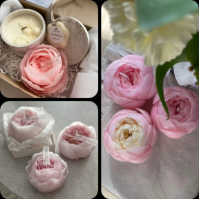 Мастер класс по созданию свечи "Пионы из пчелиного и соевого воска" 3 шт для семьи