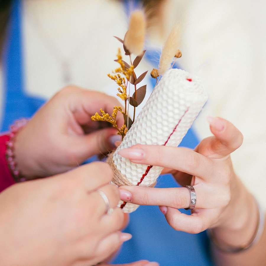 Мастер-класс медовые свечи для семьи