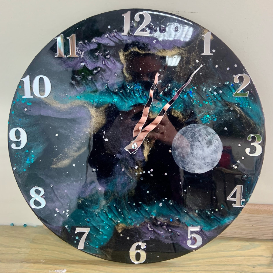 Мастер-класс «Космос» (часы на круглом панно) 25 см для двоих