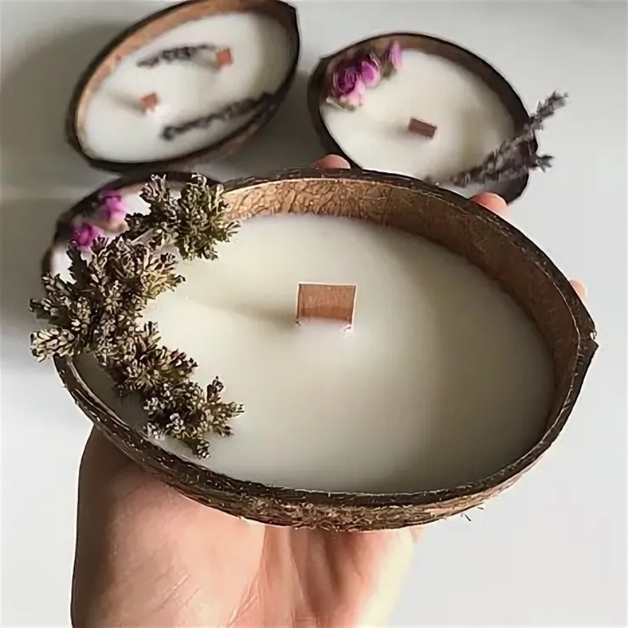 Мастер-класс "Свеча в кокосе" 18 см