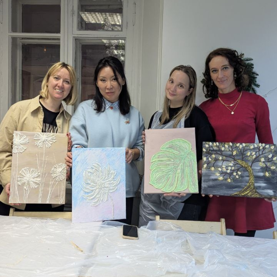 Мастер-класс по текстурным картинам (холст на подрамнике 40*30 см)