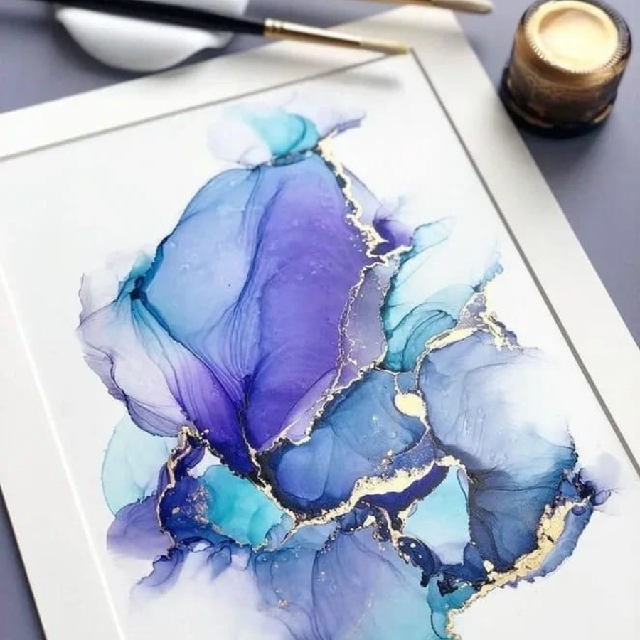 Мастер-класс по алкогольным чернилам 30*40 см