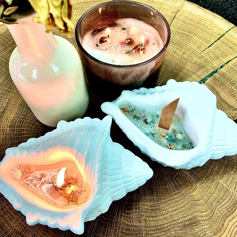 Мастер-класс по аромасвечам "Кашпо-ракушка" 12 см для двоих