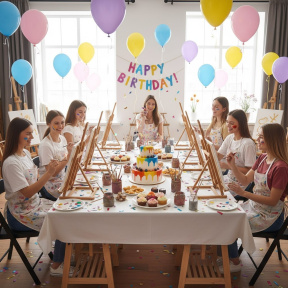 День Рождения в студии живописи и рисования