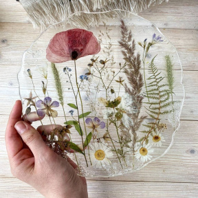 Мастер-класс «Сырные тарелки. Лист Монстеры с сухоцветами» 18 см