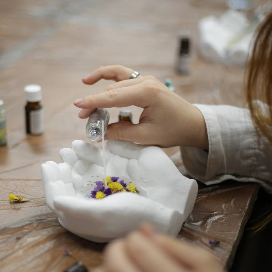 Мастер-класс по аромасвечам "Кашпо-ладошки" 20 см