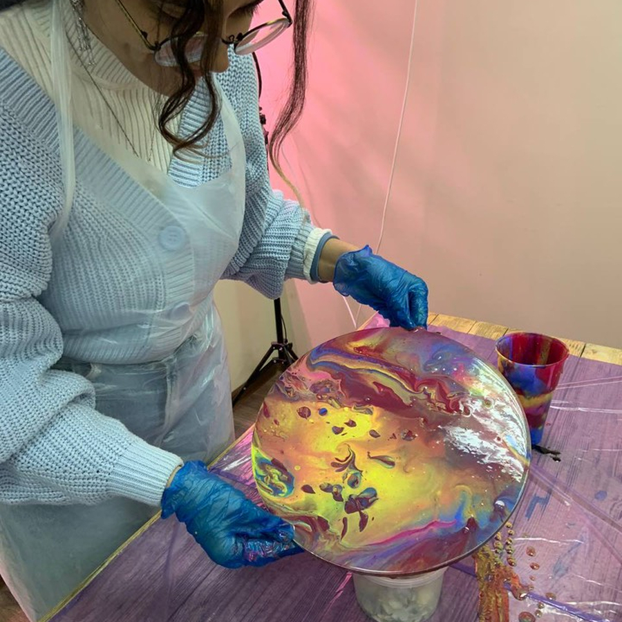 Мастер-класс флюид-арт (жидкий акрил) 30х20