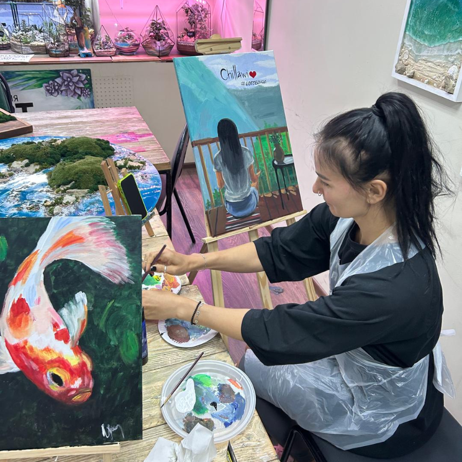 Абонемент "Масло + Акрил + Интерьерная живопись" (6 занятий/месяц)