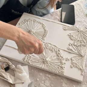 Мастер-класс по текстурным картинам (холст на подрамнике 50*40 см) для двоих