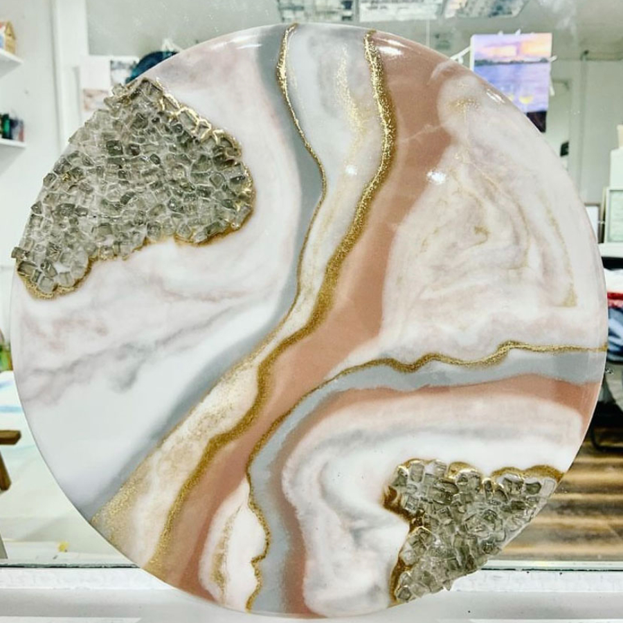 Мастер-класс «Срез камня» на круглом панно 50 см