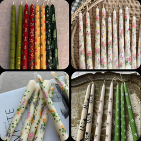 Мастер класс по росписи готовых парафиновых свечей акриловыми красками 5 шт для двоих