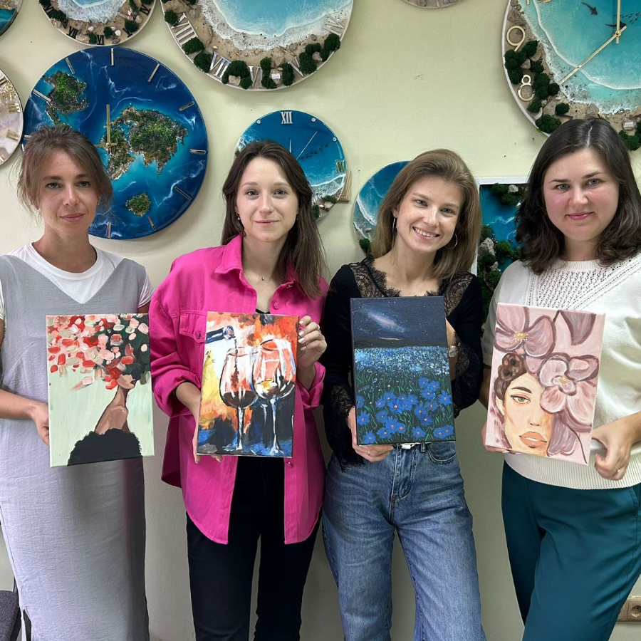 Мастер-класс по рисованию масляными красками 30*20 см