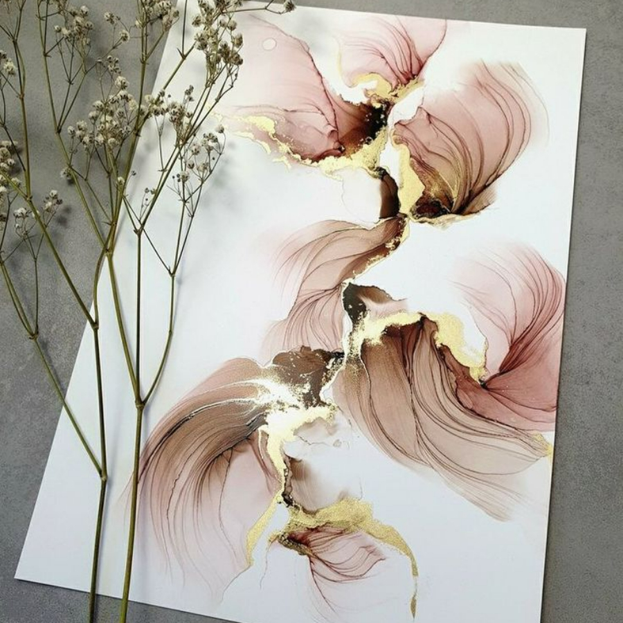 Мастер-класс в технике "INK ART" 30 см для компании