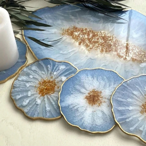 Мастер класс по созданию подстаканников из эпоксидной смолы (4 подстаканника d12 см) для семьи