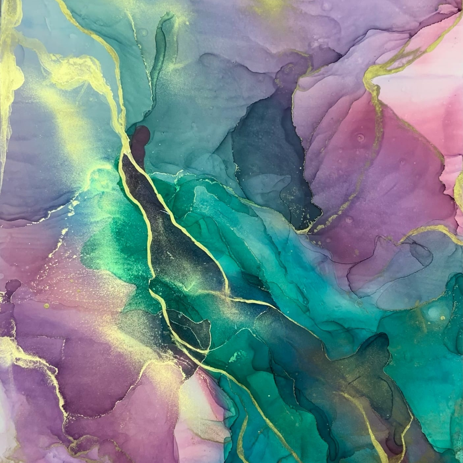 Мастер-класс по алкогольным чернилам 30*20 см для двоих