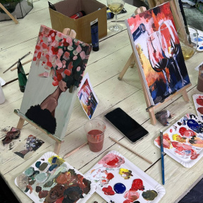 Мастер-класс по рисованию масляными красками (холст на подрамнике 60*40 см) для двоих