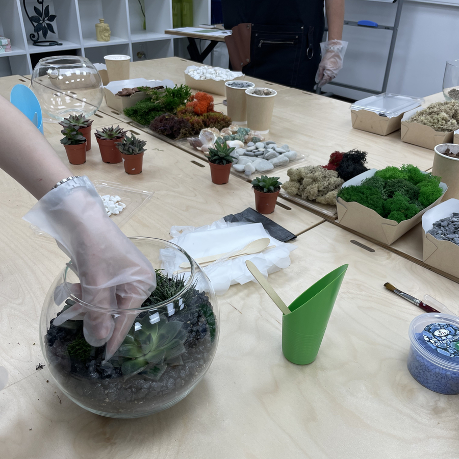 Мастер-класс по созданию флорариума для компании