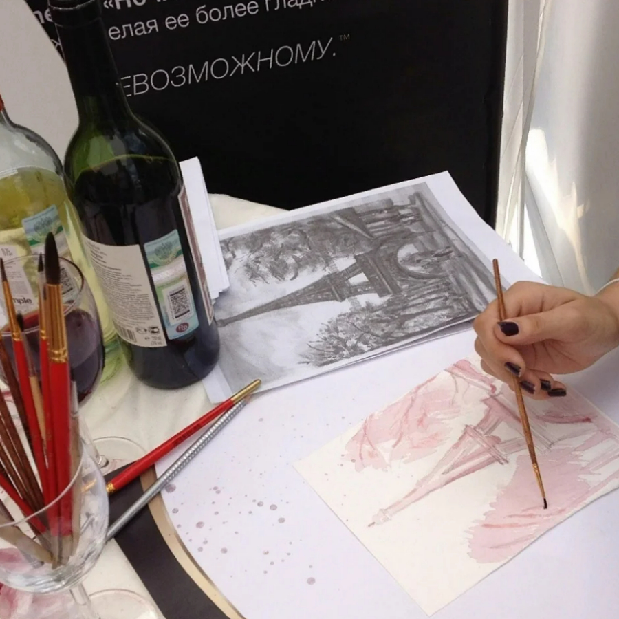Индивидуальный мастер класс/ свидание по рисованию вином